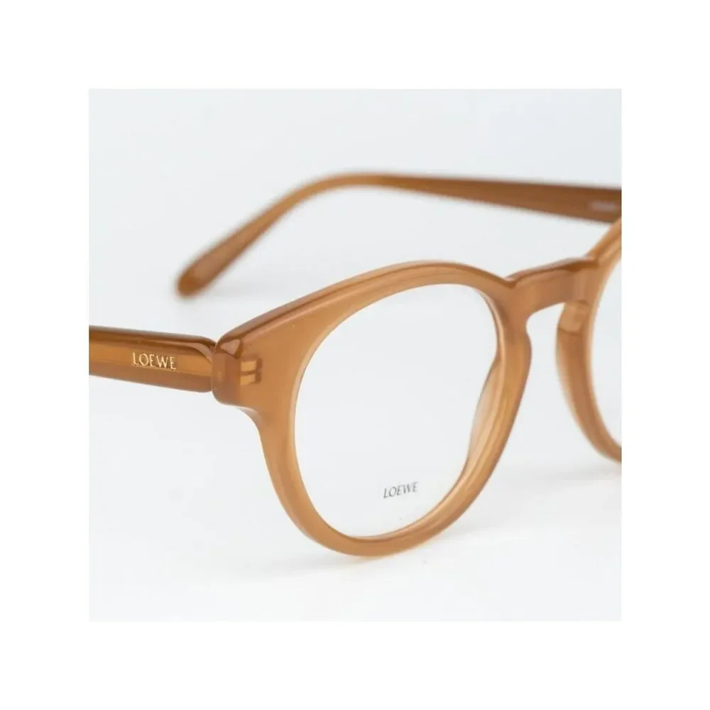 Loewe Women Eyeglasses Brown Round LW50085I SLIM 047 NEW AUTHENTIC